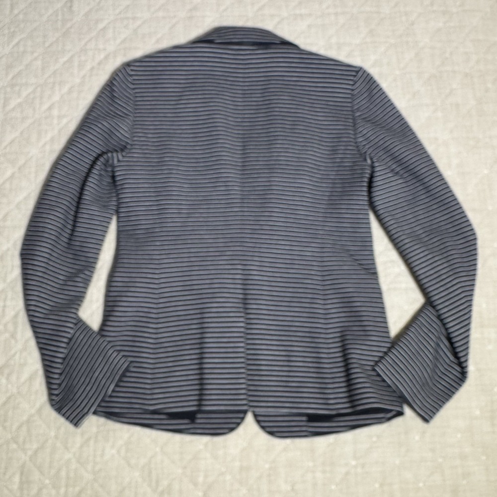 ANN TAYLOR Women's Size‎ 0 Blazer Pearl Buttons Black White Striped Minimalist - Picture 8 of 8